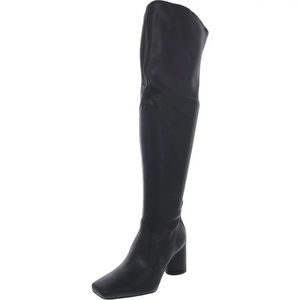 Franco Sarto Black Faux Leather Pisaboot Over The Knee Boots- NIB - Duplicate